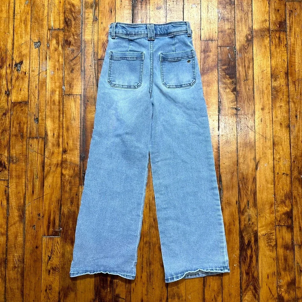 Jessica Simpson Jeans Girls Size 10 Blue Denim Light Wash Mia Wide‎ Leg Classic